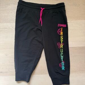 Zumba Fitness Black Capri Inatructor Cropped Sweatpants